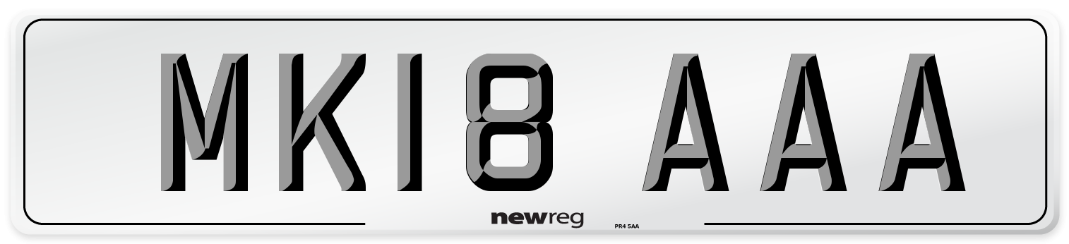 MK18 AAA Number Plate from New Reg
